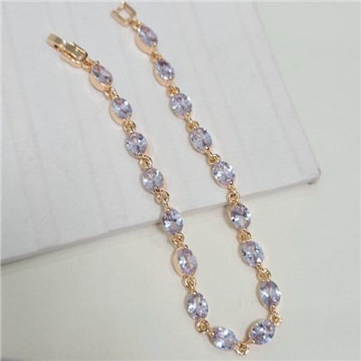 Браслет на руку ювелирная бижутерия коллекция "Дубай", вставка: фианиты, цвет: прозрачный, арт.414.084