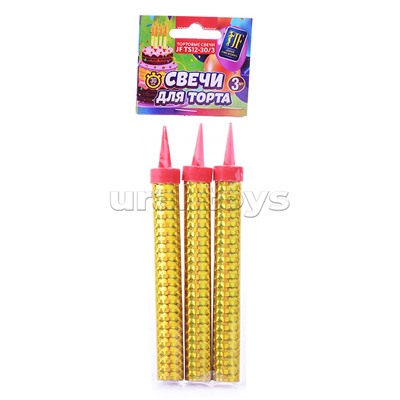 Свеча Фонтан для торта, 30 сек, 12 см, 3 шт.