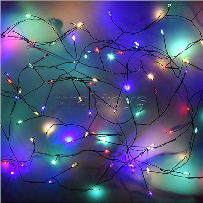 Электрогирлянда Мишура, 3м, 100 ламп, цветная