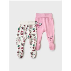 Ползунки детские трикотажные для девочек, 2 шт в комплекте