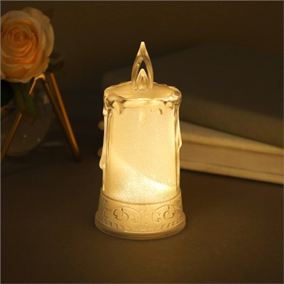 Свеча светодиодная 12х6 см / VFR-119 /уп 12/480/ прозрачная