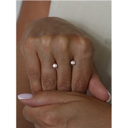 Серьги-пусеты из серебра с культивированным жемчугом цвета лаванда родированные 925 пробы 04-702-0027-06