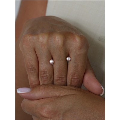 Серьги-пусеты из серебра с культивированным жемчугом цвета лаванда родированные 925 пробы 04-702-0027-06