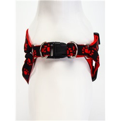 Шлейка с поводком «Большая лапа», ширина 1.5 см, поводок 120 см, шлейка 28-42 см, красная, чёрная