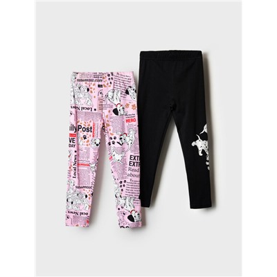 Брюки трикотажные для девочек (легинсы), 2 пары в комплекте