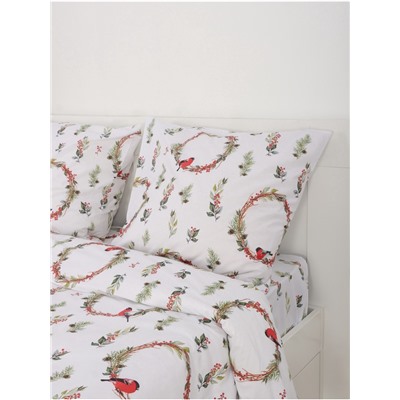 Постельное бельё 1.5-спальное «Этель. Снегири (вид 2)», поплин