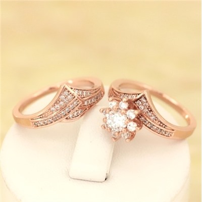 Кольцо позолота (двойное) Н01-12267 размер  17 18 19