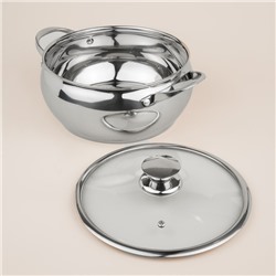 Кастрюля SL Home «Олла», 5.2 л, d=24 см, h=11.5 см, с крышкой, капсульное дно, индукция, нержавеющая сталь