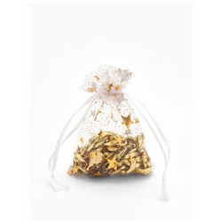 Мешочек подарочный «Звёздочки», 6.5×9 см, белый с золотом