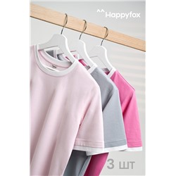 Женская базовая футболка из хлопка с кантом 3 шт. Happyfox