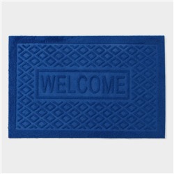 Коврик придверный Доляна Welcome, ромбы, влаговпитывающий, без окантовки, 38×58 см, МИКС