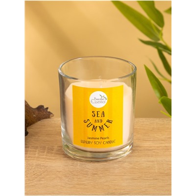 Свеча с кристаллом внутри Sea and Summer Jasmine Pearls, 120 г, соевый воск, жасмин