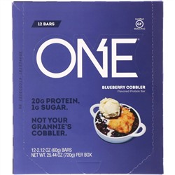 One Brands, ONE Bar, Blueberry Cobbler, 12 Bars, 2.12 oz (60 g) Each