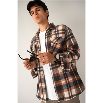 Мужская теплая рубашка в клетку Happyfox