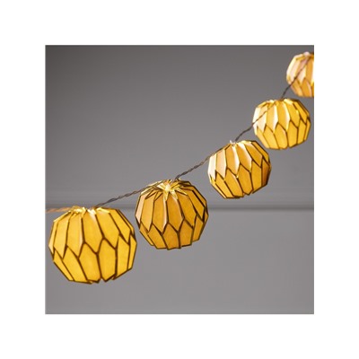 Гирлянда «Нить» 2 м с насадками «Розовый фонарик», IP20, прозрачная нить, 10 LED, батарейки AAх2 (нет в комплекте), свечение тёплое белое