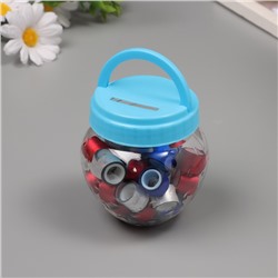 Клейкая лента пластик в банке «Глори. Триколор», набор 40 шт., 1.2 см, дл.0.9 м, 7×7×9 см