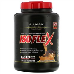 ALLMAX Nutrition, Isoflex, 100% ультра-чистый изолят сывороточного протеина (фильтрация отрицательно заряженными ионами), шоколад и арахисовое масло, 5 фунтов (2,27 кг)