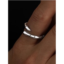 Кольцо разъемное из серебра родированное - Змея К5392р