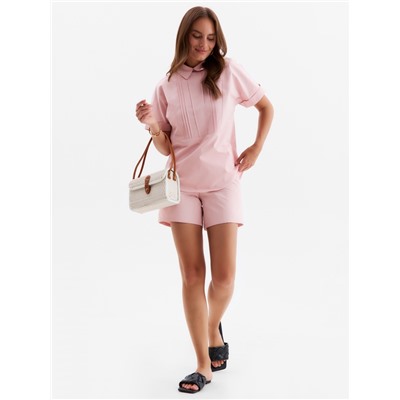 Костюм женский (рубашка, шорты) MINAKU: Enjoy, розовый, размер 48