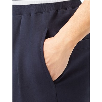 Укороченные широкие брюки из эластичного футера двухнитки