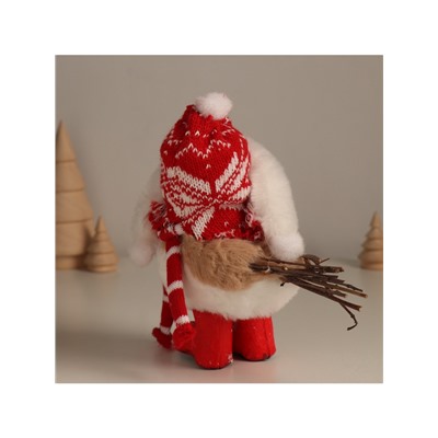 Фигурка новогодняя «Совёнок в шапке-ушанке и шарфе», 15×8.5×17.5 см