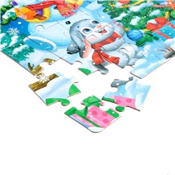 Пазлы новогодние «Дарим новогодние подарки», набор 4 в 1