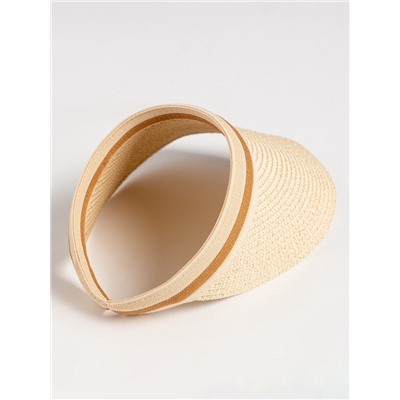 Козырёк женский плетёный MINAKU, бежевый, размер 56-58