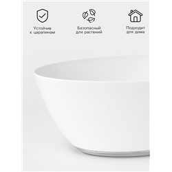Горшок для цветов с поддоном Plast-Avenue «Лодочка», 3 л, пластиковый, белый