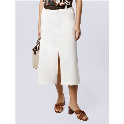 Юбка-миди из хлопка с разрезом