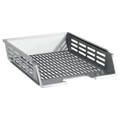 Лоток для бумаг горизонтальный XXL серый ЛТГ-30571 Стамм