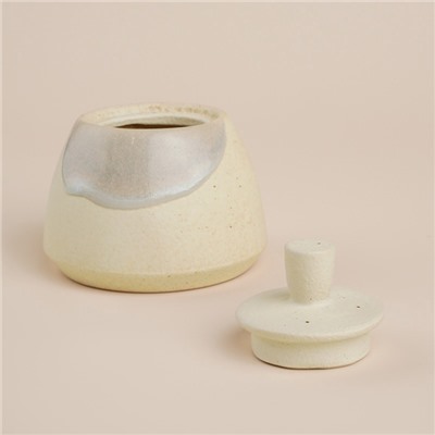 Сахарница SL Home «Волны Сардинии», 280 мл, 10.5×7 см, фарфор, бежевая