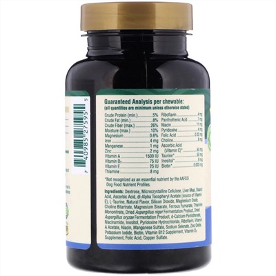 petnc NATURAL CARE, Натуральный уход за домашними животными, многодневная формула для взрослых собак, для взрослых собак, со вкусом печенки, 60 жевательных таблеток