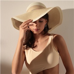 Шляпа женская MINAKU с бантом, цвет бежевый, молочный, размер 58