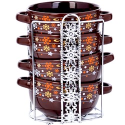 23126 Набор супниц 4 пр на мет подс 520 мл LR(х6)