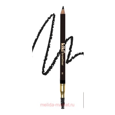 Kiki Карандаш для бровей Browliner с щеточкой тон 05 черный