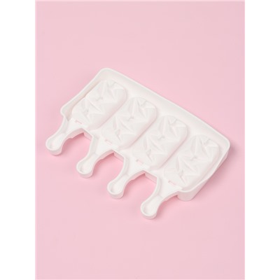 Форма для мороженого «Кристалл», силикон, 19×12.5×2.2 см, 4 ячейки, белая