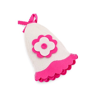 Шапка - шляпка для бани и сауны «Красотка», полиэфир 50%, шерсть 50%, «Добропаровъ»