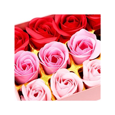 Мыльные розочки цветных оттенков и золотая роза, набор