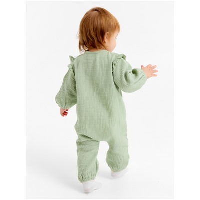 Комбинезон детский «Крошка Я. Муслин», рост 62-68 см, оливковый