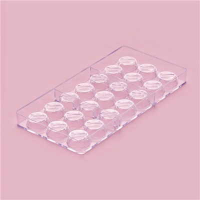 Форма для конфет и шоколада KONFINETTA «Шаффл», 27.5×17.5×2.5 см, 21 ячейка 3×3×1 см, прозрачная