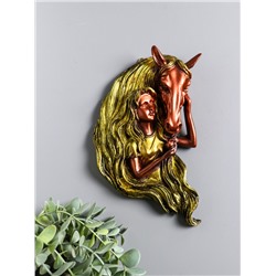 Панно настенное «Девушка с лошадью», декор, 20.5×13.5×4.5 см