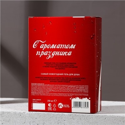 Подарочный набор новогодний «Радости», гель для душа 250 мл и мочалка для тела, Чистое счастье