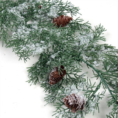 Гирлянда из елочных веток искусственная 178 см / SDTT108A /уп 25/100/с шишками и снег