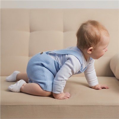 Комбинезон детский вязаный MINAKU, рост 86-92, голубой