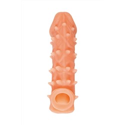 Телесная закрытая насадка с пупырышками Cock Sleeve 005 Size M - 15,6 см.