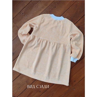 Платье Велюр с длинным рукавом 33054 (Желтый)