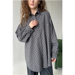 Рубашка женская  HUG077/12/Серый, черный