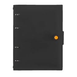 Тетрадь со сменным блоком  80л клетка на 4 кольцах "Favorite Black. No 1" пластик.обложка ТКПФ805635 Listoff