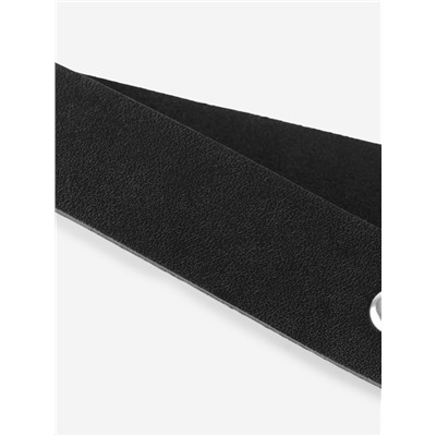 Ручка для сумки из натуральной кожи, с карабинами, 30 ± 2 см × 2.5 см, цвет чёрный/серебряный