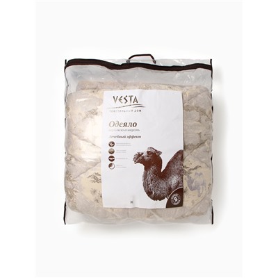 Одеяло зимнее (утеплённое) стандарт 2 сп., 172×205 см, шерсть верблюда, ткань глосс-сатин